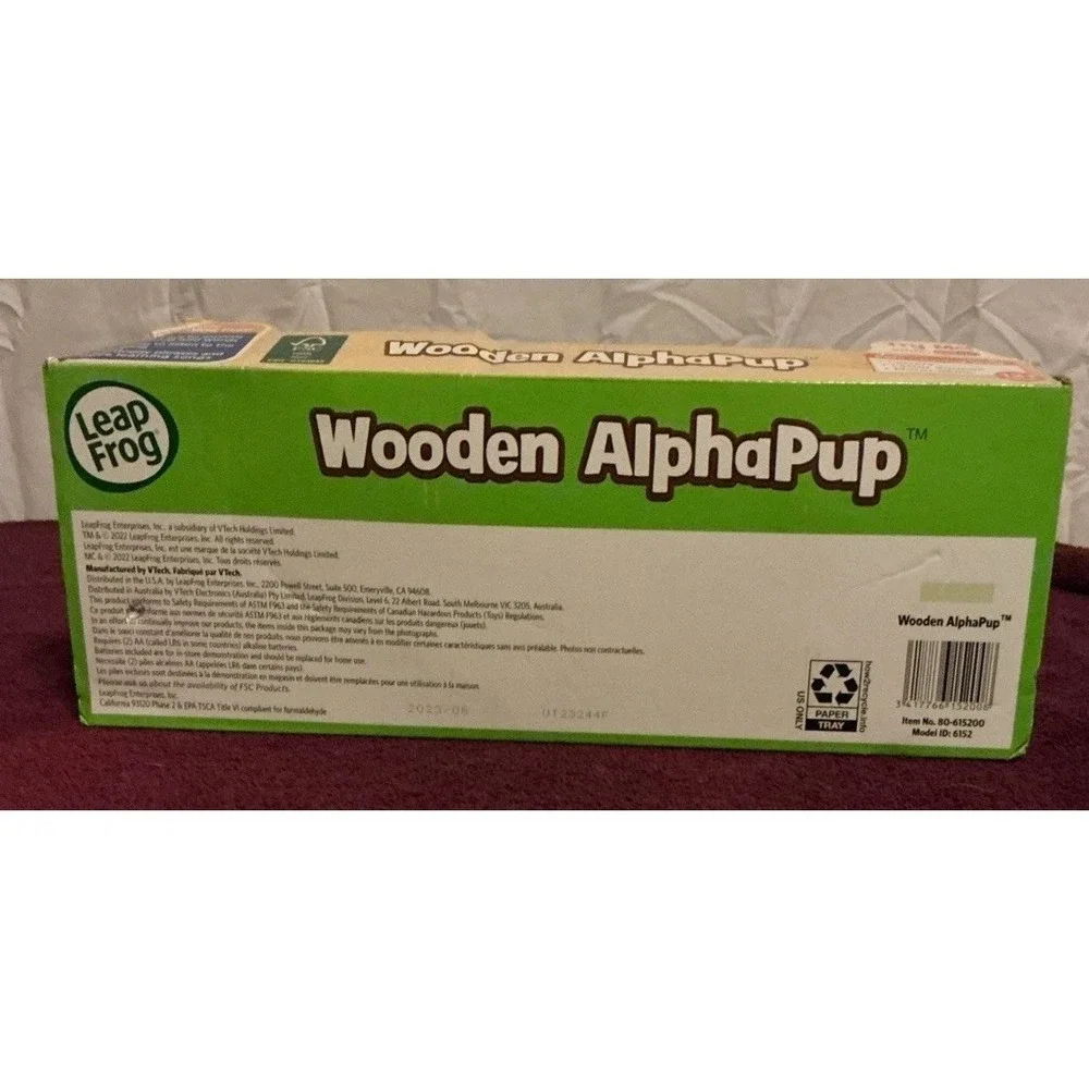 VTech LeapFrog Wooden AlphaPup, Pup-tastic Letter-Learning Fun, Tested And Works